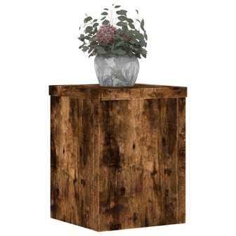 Plantenstandaards 2 st 15x15x20 cm bewerkt hout gerookt eiken 3