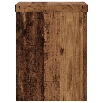 Plantenstandaards 2 st 15x15x20 cm bewerkt hout oud houtkleurig 5