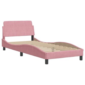 Bed met matras fluweel roze 80x200 cm 4