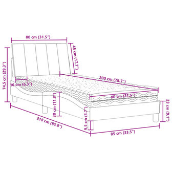 Bed met matras fluweel roze 80x200 cm 11