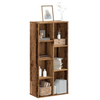 Boekenkast 50x25x105 cm bewerkt hout oud houtkleurig 1