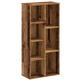 Boekenkast 50x25x105 cm bewerkt hout oud houtkleurig 2