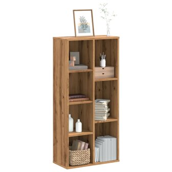 Boekenkast 50x25x105 cm bewerkt hout artisanaal eikenkleurig 1