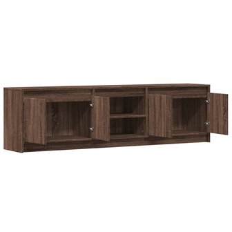 Tv-meubel met LED 180x34x50 cm bewerkt hout bruin eikenkleurig 9