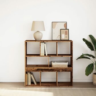 Boekenkast/kamerscherm 100x33x94,5 cm oud houtkleurig 1