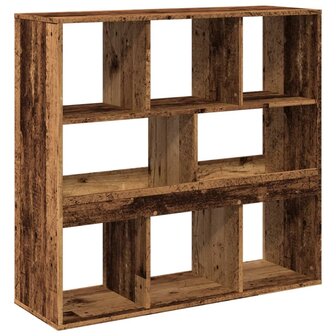 Boekenkast/kamerscherm 100x33x94,5 cm oud houtkleurig 2