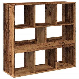 Boekenkast/kamerscherm 100x33x94,5 cm oud houtkleurig 6