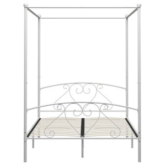 Hemelbedframe metaal wit 160x200 cm  3