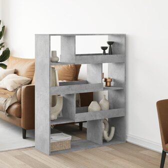 Boekenkast 100x33x125,5 cm bewerkt hout betongrijs 1