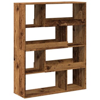 Boekenkast 100x33x125,5 cm bewerkt hout oud houtkleurig 2