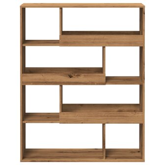 Boekenkast 100x33x125,5 cm bewerkt hout artisanaal eikenkleurig 4