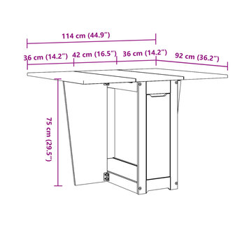 Eettafel Corona inklapbaar massief grenenhout wit 11