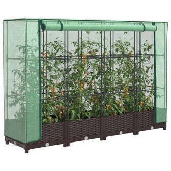 Plantenbak verhoogd met kashoes 160x40x123 cm rattanlook 1