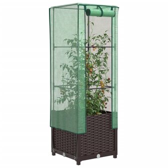 Plantenbak verhoogd met kashoes 40x40x139 cm rattanlook 1