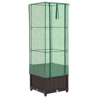 Plantenbak verhoogd met kashoes 40x40x139 cm rattanlook 2