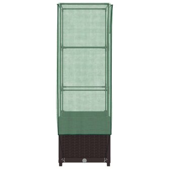 Plantenbak verhoogd met kashoes 40x40x139 cm rattanlook 5