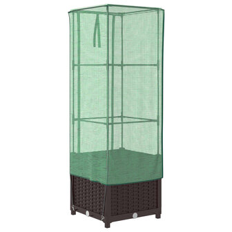 Plantenbak verhoogd met kashoes 40x40x139 cm rattanlook 6