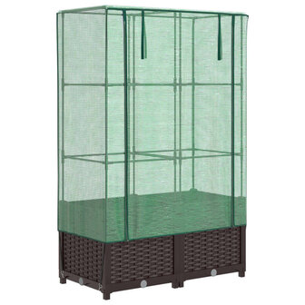 Plantenbak verhoogd met kashoes 80x40x138 cm rattanlook 2