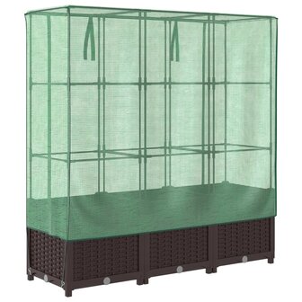 Plantenbak verhoogd met kashoes 120x40x138 cm rattanlook 6