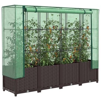 Plantenbak verhoogd met kashoes 160x40x138 cm rattanlook 1