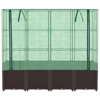 Plantenbak verhoogd met kashoes 160x40x153 cm rattanlook 4