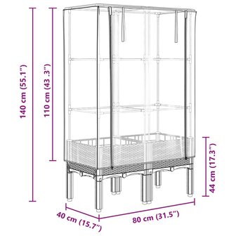 Plantenbak verhoogd met kashoes 80x40x140 cm rattanlook 9