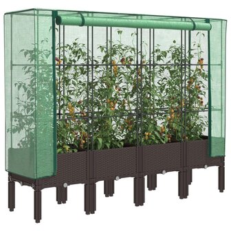 Plantenbak verhoogd met kashoes 160x40x140 cm rattanlook 1