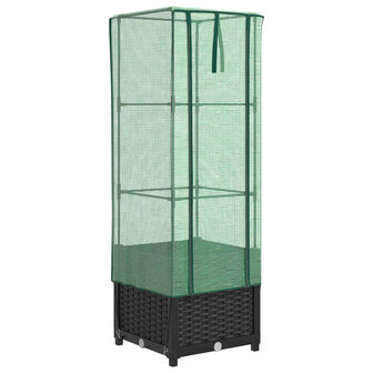 Plantenbak verhoogd met kashoes 40x40x139 cm rattanlook 2