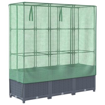 Plantenbak verhoogd met kashoes 120x40x138 cm rattanlook 6