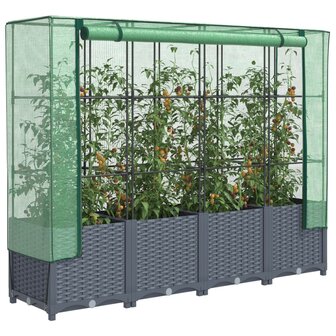 Plantenbak verhoogd met kashoes 160x40x138 cm rattanlook 1