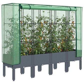 Plantenbak verhoogd met kashoes 160x40x140 cm rattanlook 1