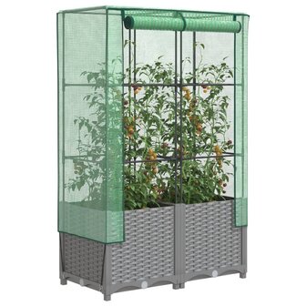 Plantenbak verhoogd met kashoes 80x40x138 cm rattanlook 1