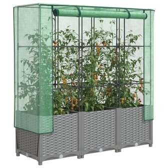 Plantenbak verhoogd met kashoes 120x40x138 cm rattanlook 1