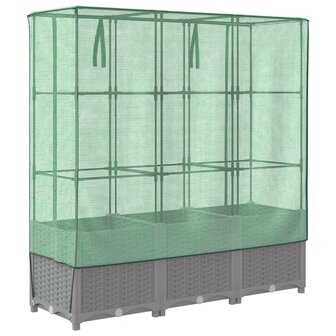 Plantenbak verhoogd met kashoes 120x40x138 cm rattanlook 6