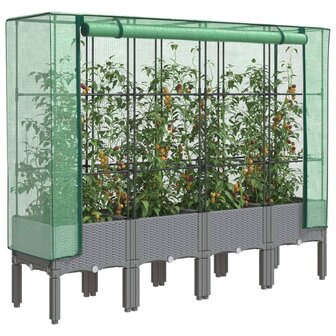 Plantenbak verhoogd met kashoes 160x40x140 cm rattanlook 1