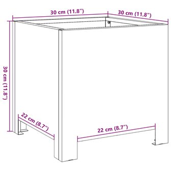 Plantenbakken 2 st 30x30x30 cm staal zwart 12