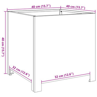 Plantenbak 40x40x40 cm staal zwart 10