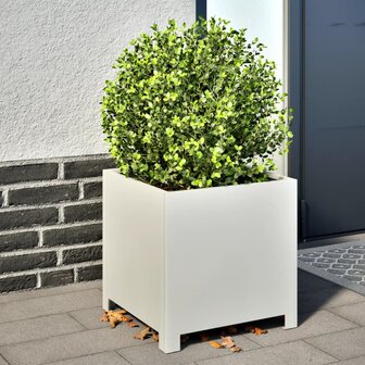 Plantenbak 40x40x40 cm staal wit 1