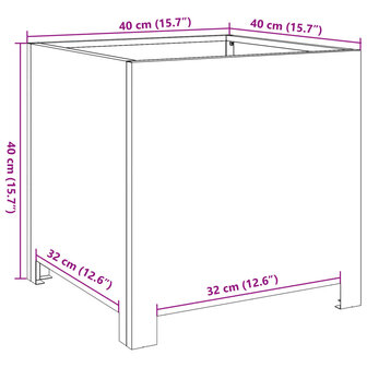 Plantenbak 40x40x40 cm staal wit 10