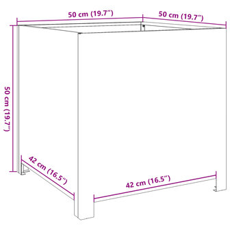 Plantenbak 50x50x50 cm staal zwart 10