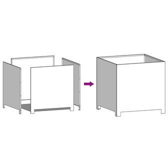 Plantenbak 50x50x50 cm staal antracietkleurig 8