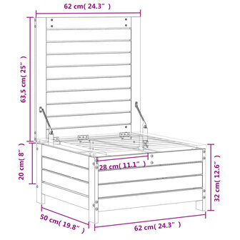 Tuinvoetenbank 62x63,5x32 cm massief grenenhout 10