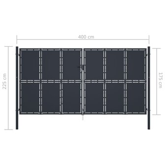 Poort 400x175 cm staal antraciet 5