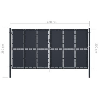 Poort 400x200 cm staal antraciet 5