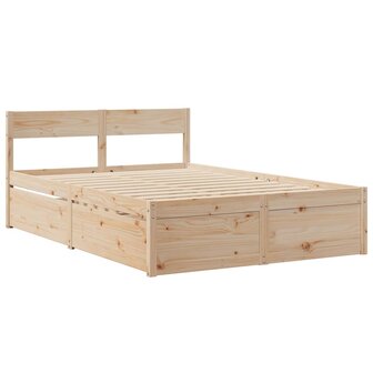 Bed met lades en matras massief grenenhout 120x190 cm 7