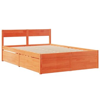 Bed met lades en matras massief grenenhout wasbruin 120x190 cm 7