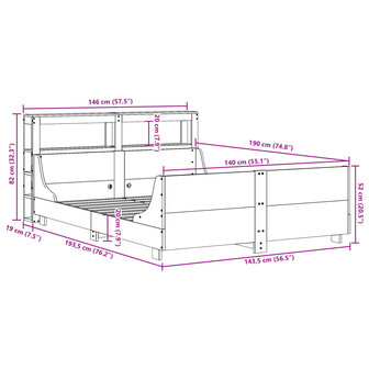 Bed met matras massief grenenhout wasbruin 140x190 cm 12