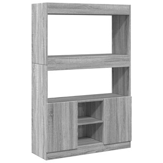 Hoge kast 92x33x140 cm bewerkt hout grijs sonoma eikenkleurig 2