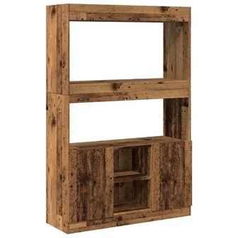 Hoge kast 92x33x140 cm bewerkt hout oud houtkleurig 2