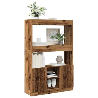 Hoge kast 92x33x140 cm bewerkt hout oud houtkleurig 4